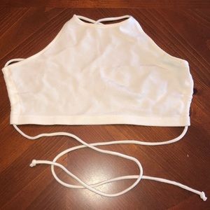 White Open-Back Forever 21 Crop Top